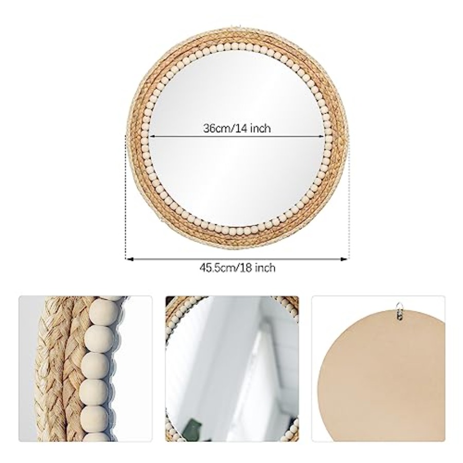 Boho Round Hanging Wall Mirror - Rattan Mirror Round recensione e prezzo