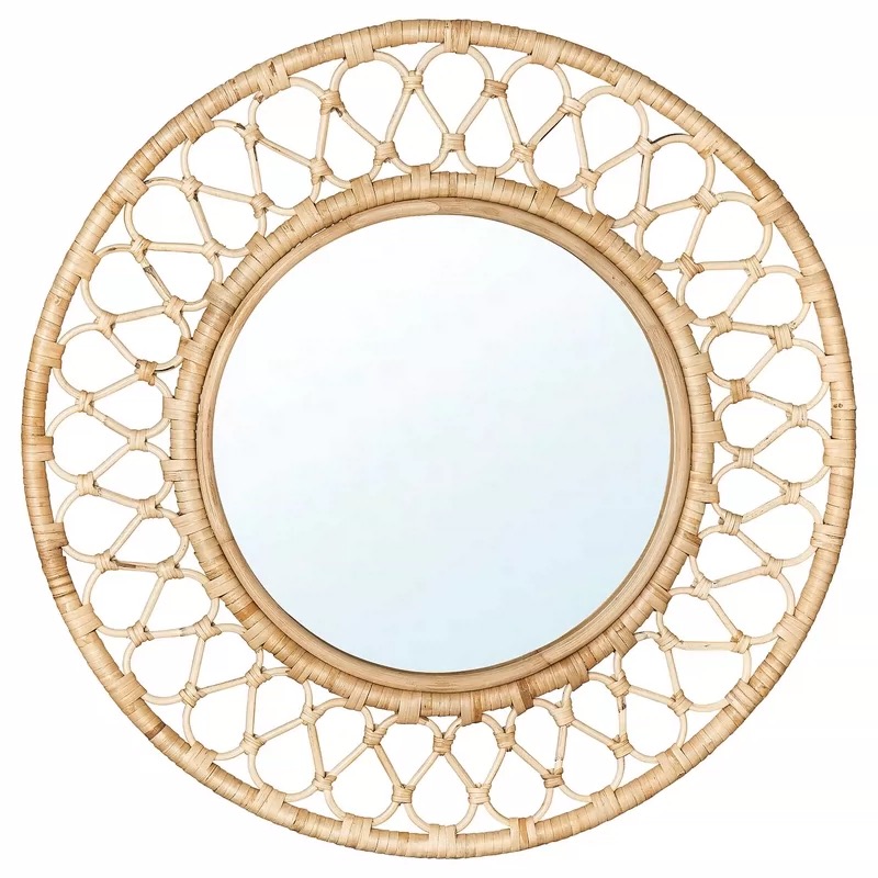 Round Rattan Wall Mirror, Natu - Rattan Mirror Round recensione e prezzo