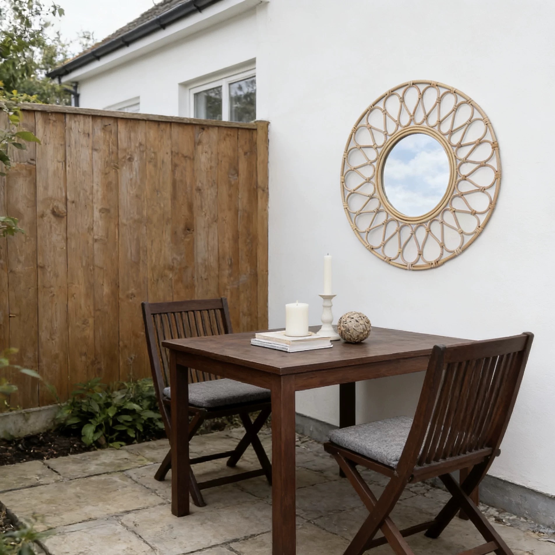 Round Rattan Wall Mirror, Natu - Rattan Mirror Round recensione e prezzo