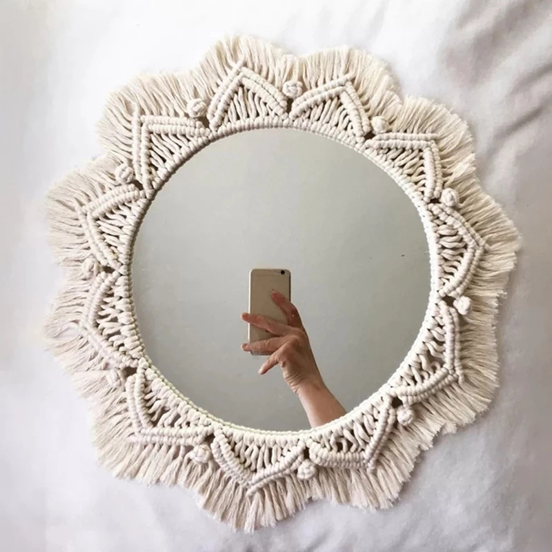 Boho Macrame Round Mirror Deco - Rattan Mirror Round recensione e prezzo