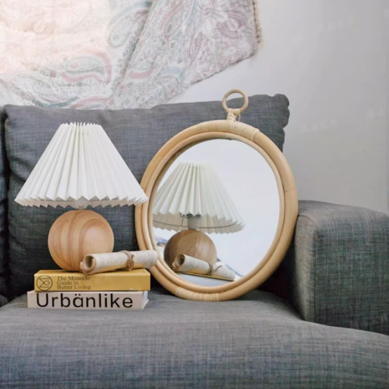 ‌Boho Rattan Wall Mirror Handw - Rattan Mirror Round recensione e prezzo
