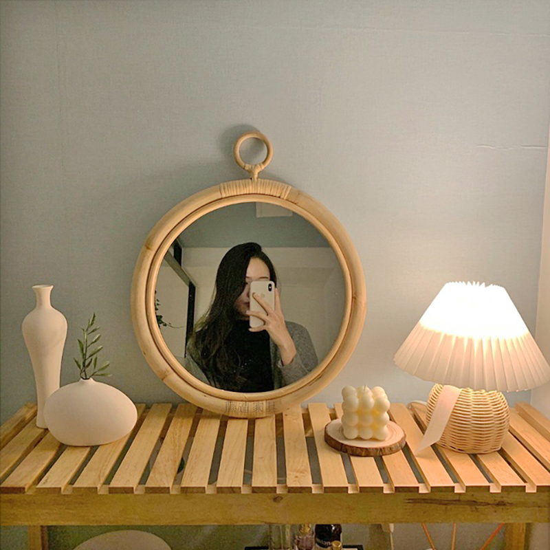 ‌Boho Rattan Wall Mirror Handw - Rattan Mirror Round recensione e prezzo