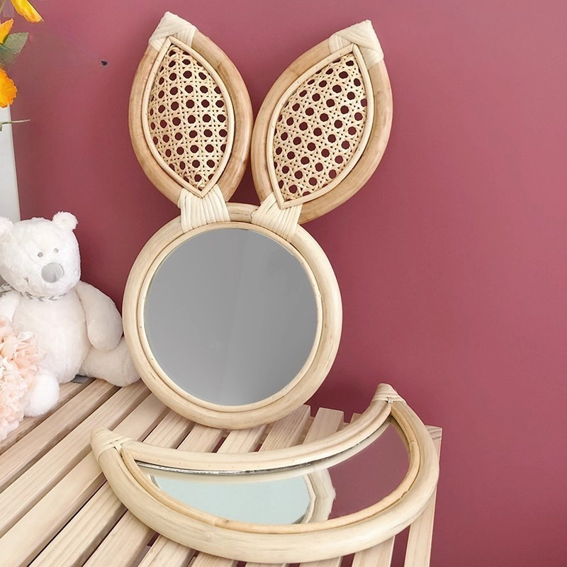 ‌Boho Rattan Mirror, Natural W - Rattan Mirror Round recensione e prezzo