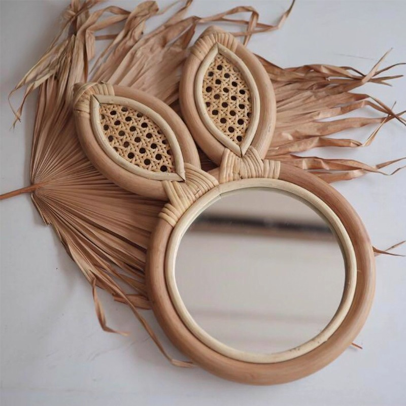 ‌Boho Rattan Mirror, Natural W - Rattan Mirror Round recensione e prezzo