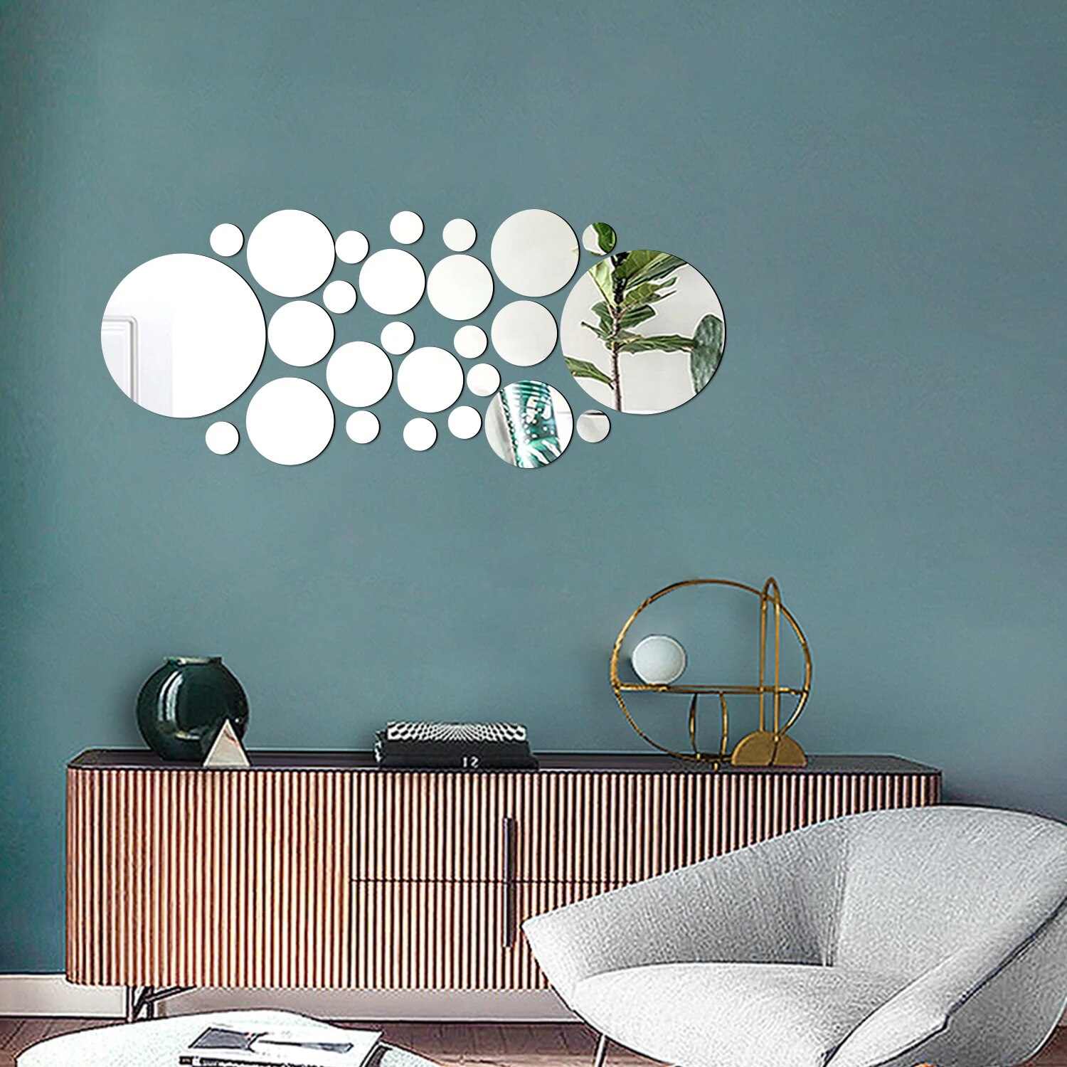26PCS Geometric Circular Cryst - Rattan Mirror Round recensione e prezzo