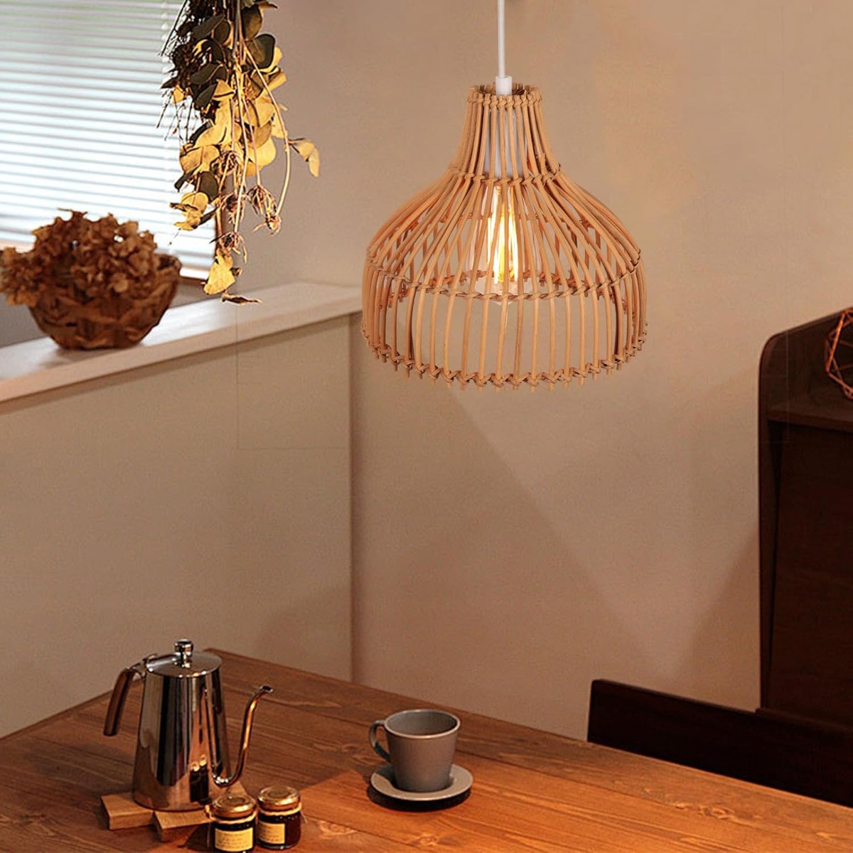 Rattan Woven Pendant Lamp Boho - Wicker Pendant Shade recensione e prezzo