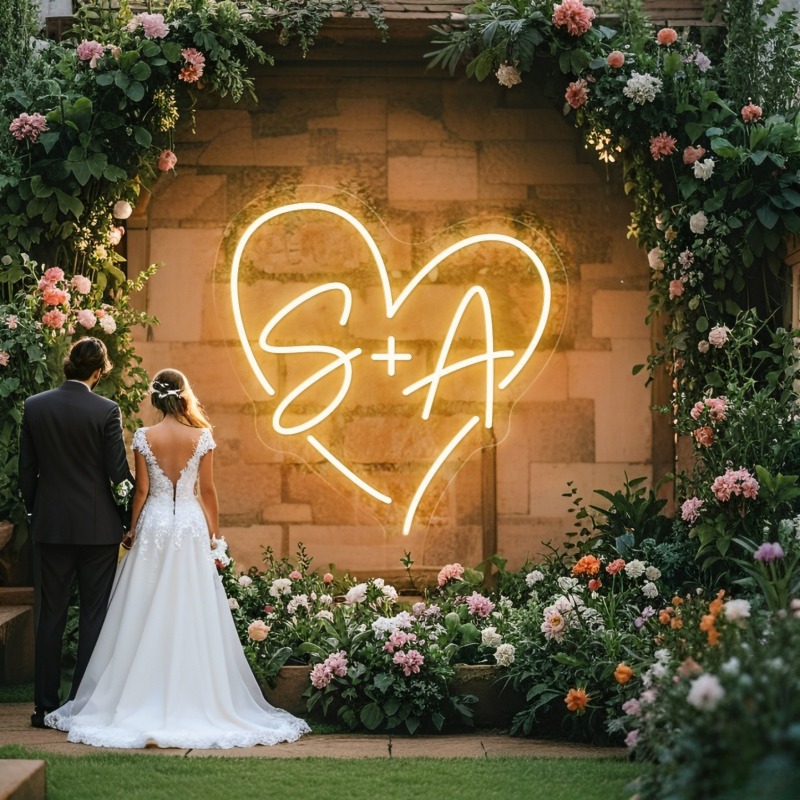 Custom Initials Heart LED Neon - Interior Design Names recensione e prezzo