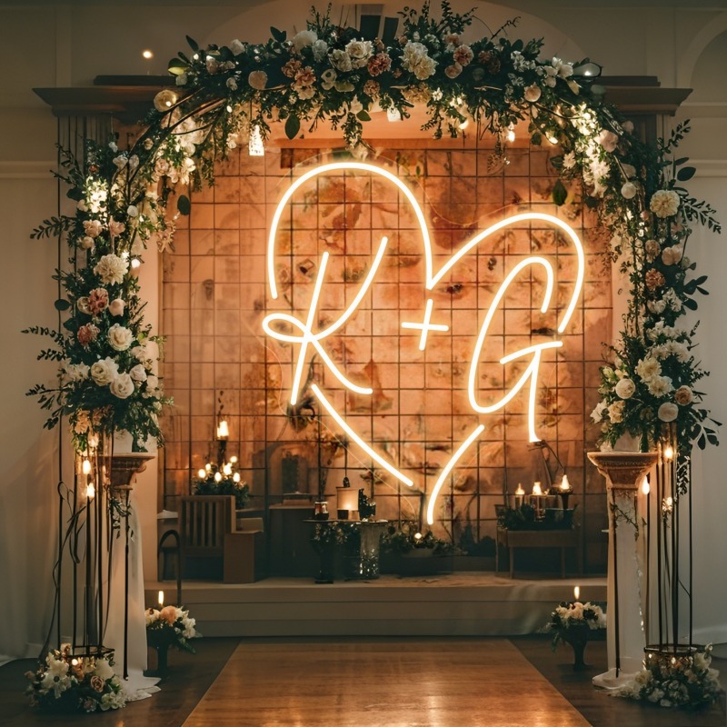 Custom Initials Heart LED Neon - Interior Design Names recensione e prezzo