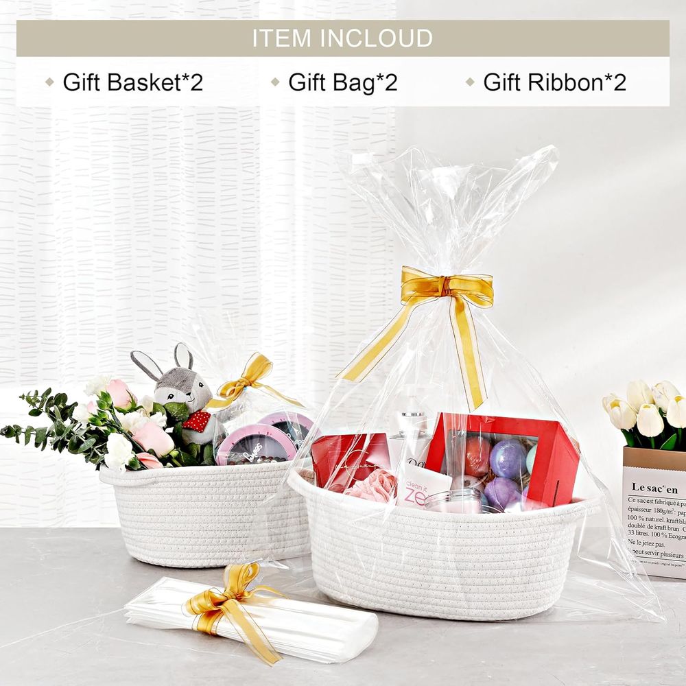 Set of 2 White Woven Baskets w - Woven Basket Set recensione e prezzo