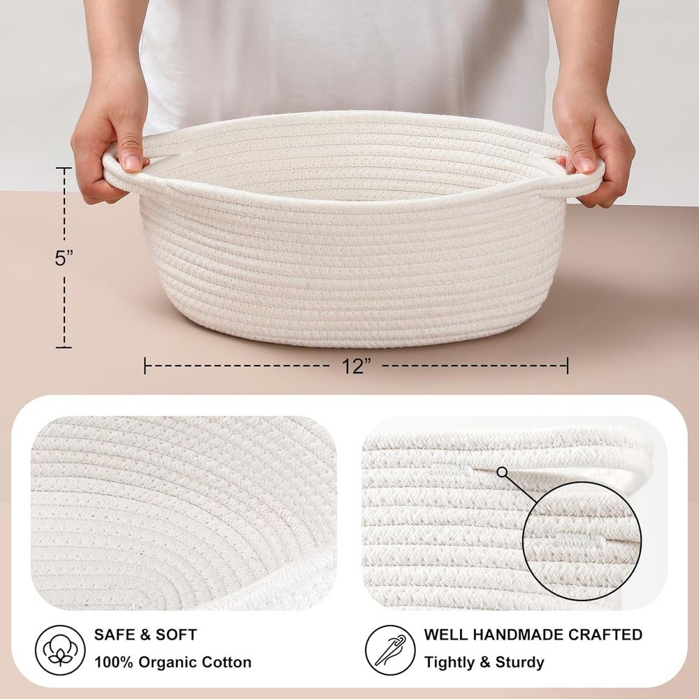 Set of 2 White Woven Baskets w - Woven Basket Set recensione e prezzo