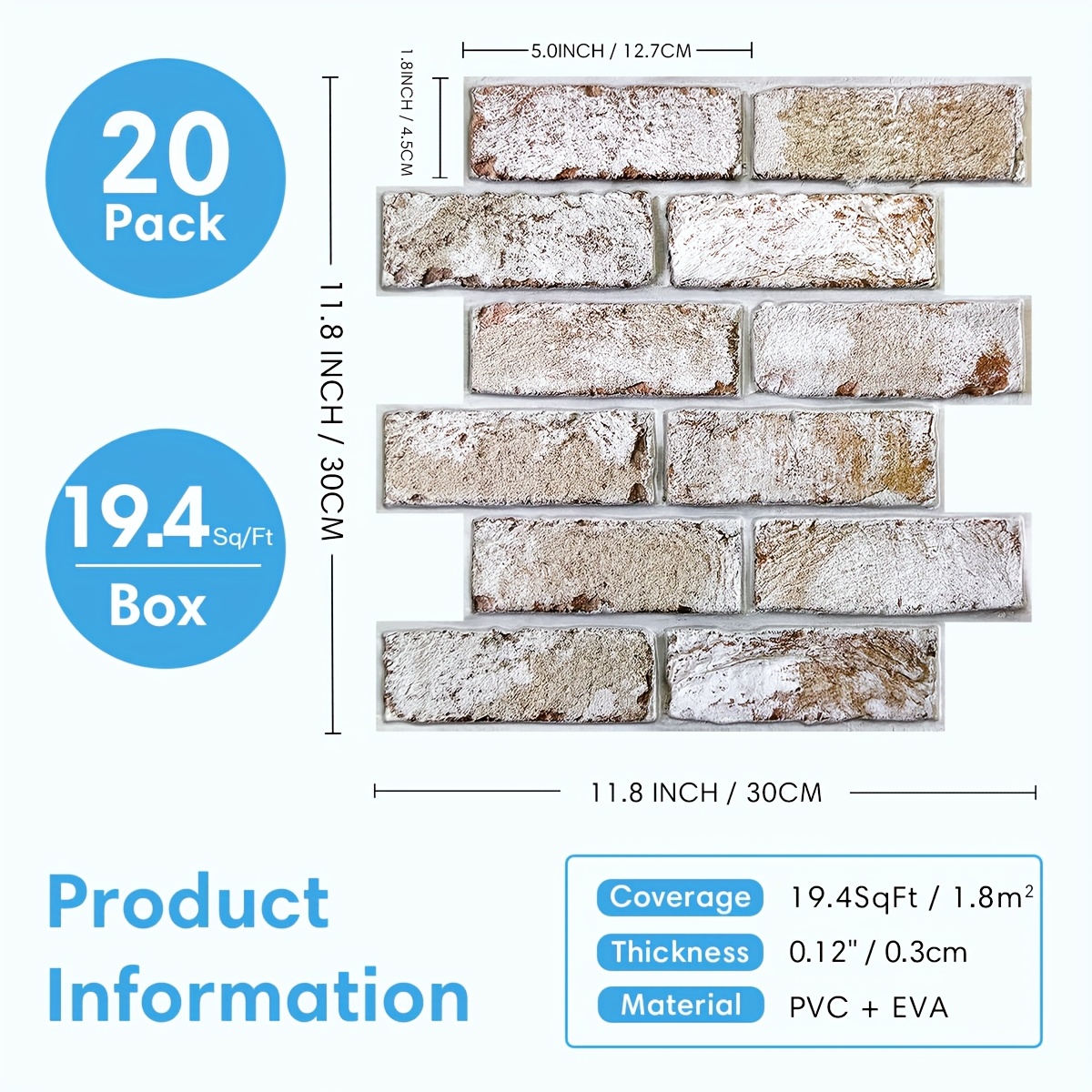 20pcs Pack Self-Adhesive PVC F - Wall Panel 3D Texture recensione e prezzo