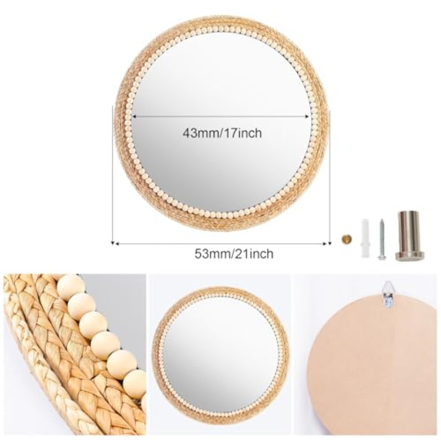 Boho Round Hanging Wall Mirror - Rattan Mirror Round recensione e prezzo