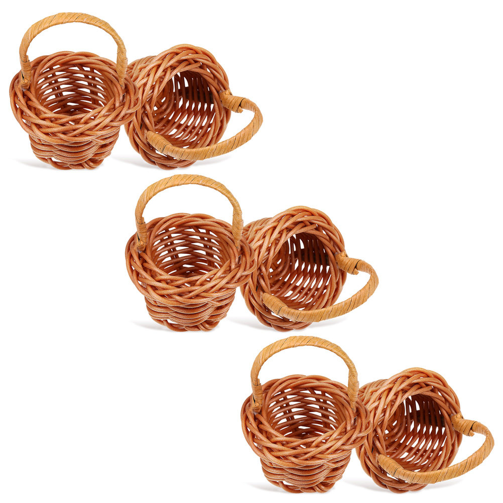 6Pcs Mini Woven Flower Basket  - Woven Basket Set recensione e prezzo