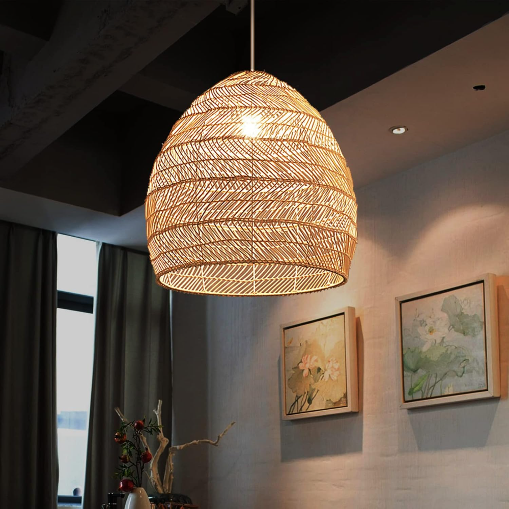Rattan Woven Pendant Light Sha - Wicker Pendant Shade recensione e prezzo