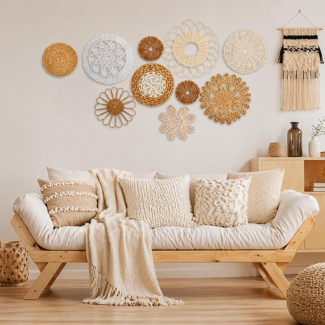 10-Piece Boho Wall Basket Set  - Woven Basket Set recensione e prezzo