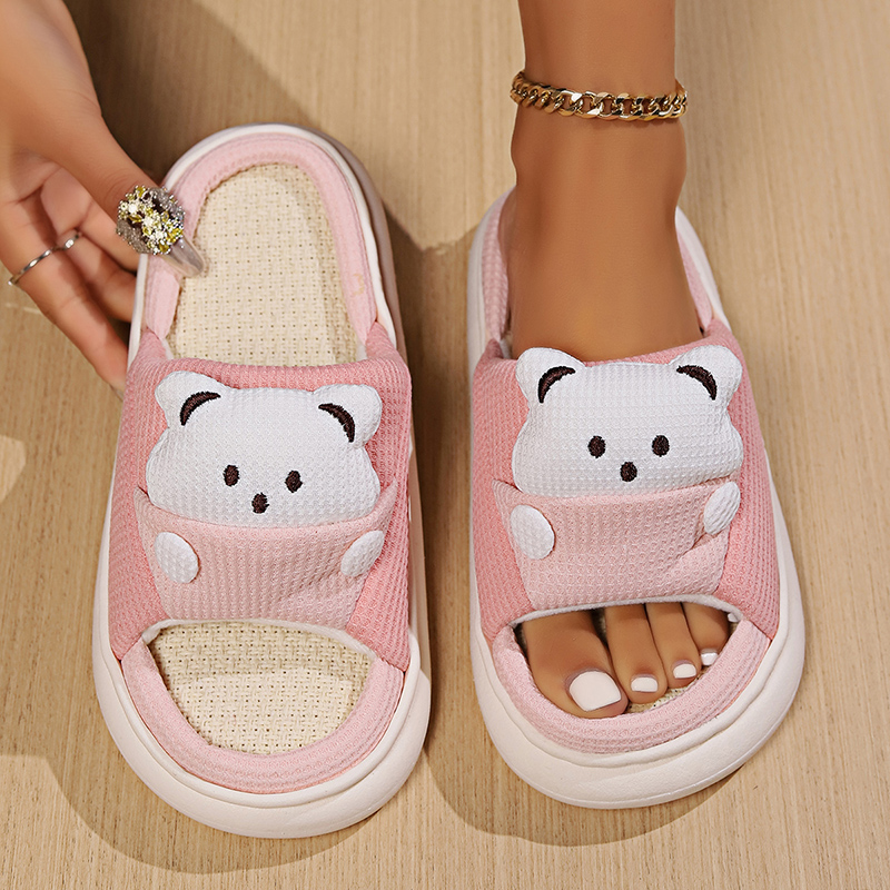 Cute Cartoon Bear Linen Slippe - Linen Roller Blind recensione e prezzo