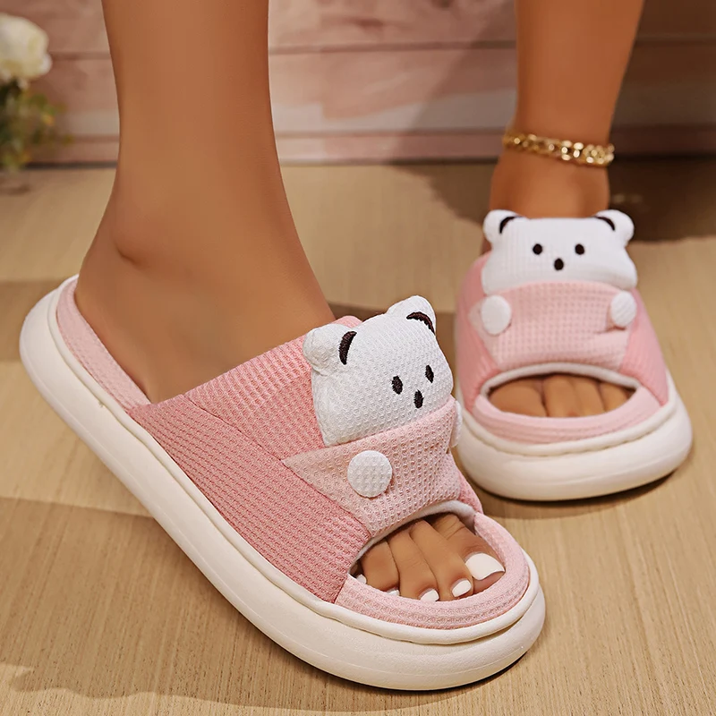 Cute Cartoon Bear Linen Slippe - Linen Roller Blind recensione e prezzo