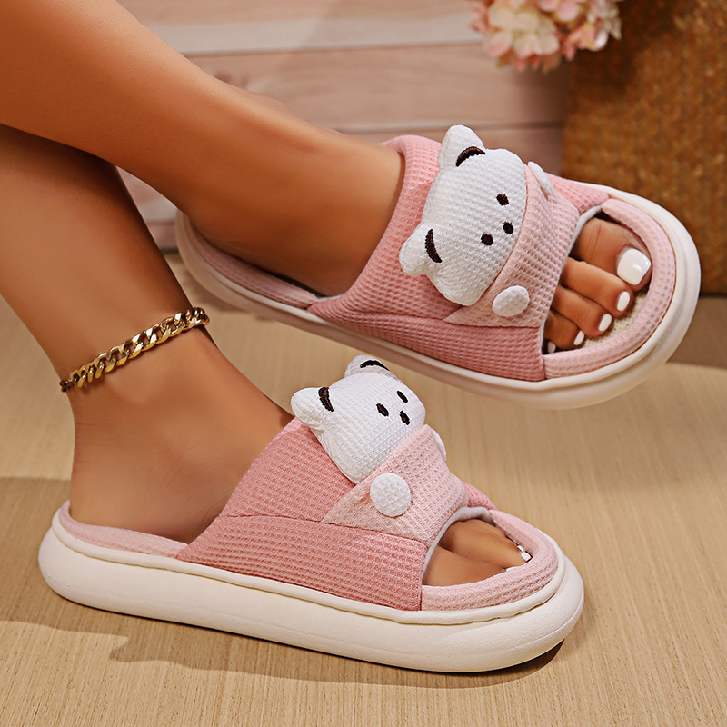 Cute Cartoon Bear Linen Slippe - Linen Roller Blind recensione e prezzo