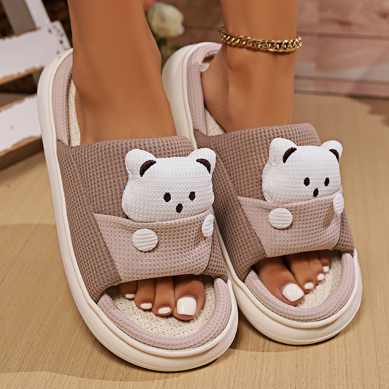 Cute Cartoon Bear Linen Slippe - Linen Roller Blind recensione e prezzo