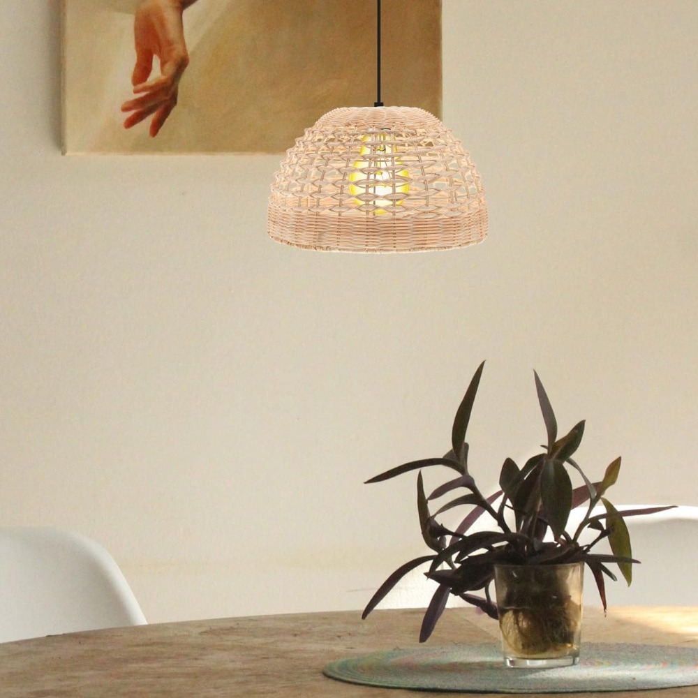 Rattan Pendant Lamp Woven Cage - Wicker Pendant Shade recensione e prezzo