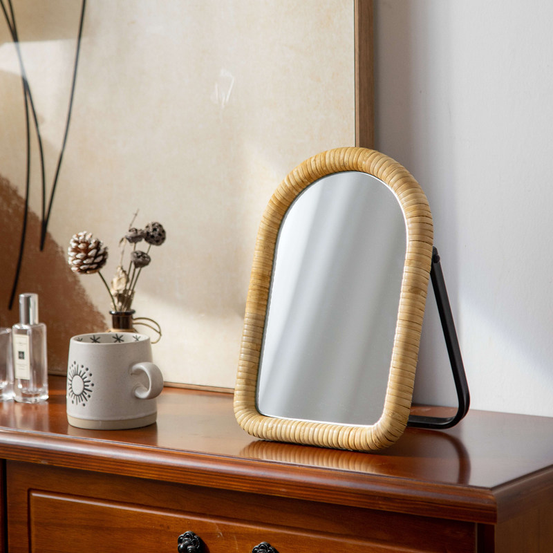 Rattan table bracket makeup ta - Rattan Mirror Round recensione e prezzo
