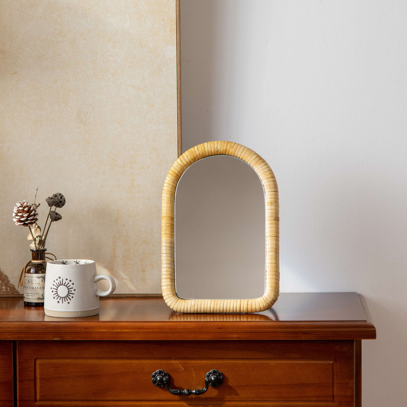 Rattan table bracket makeup ta - Rattan Mirror Round recensione e prezzo