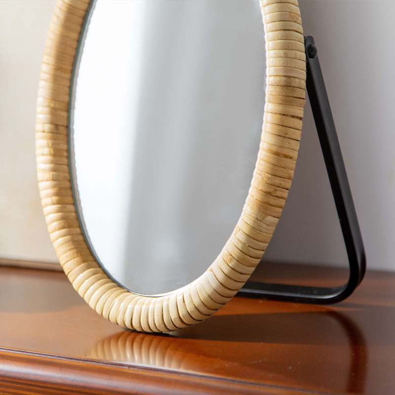 Rattan table bracket makeup ta - Rattan Mirror Round recensione e prezzo