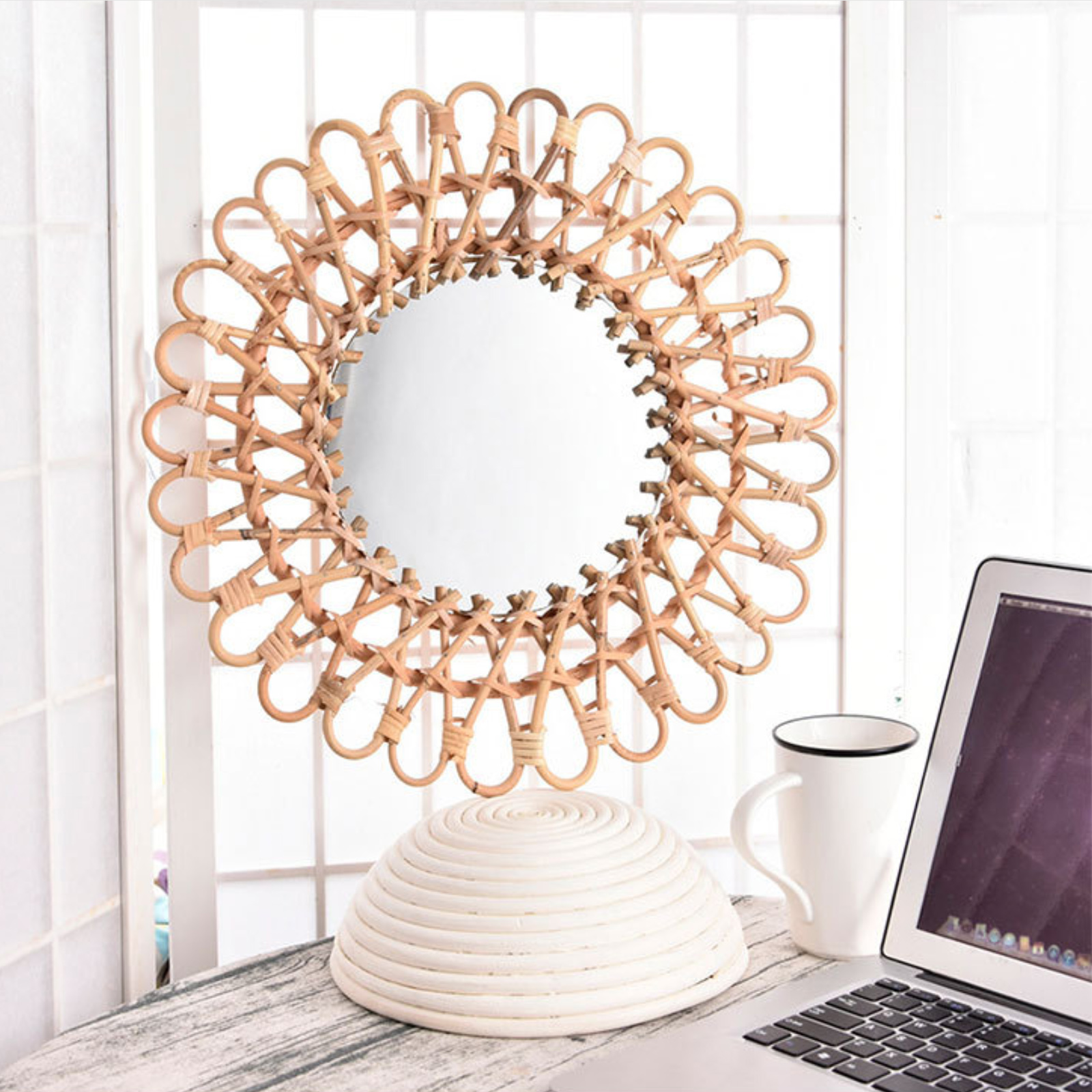 Rattan Wall-Mounted Mirrors,Cr - Rattan Mirror Round recensione e prezzo