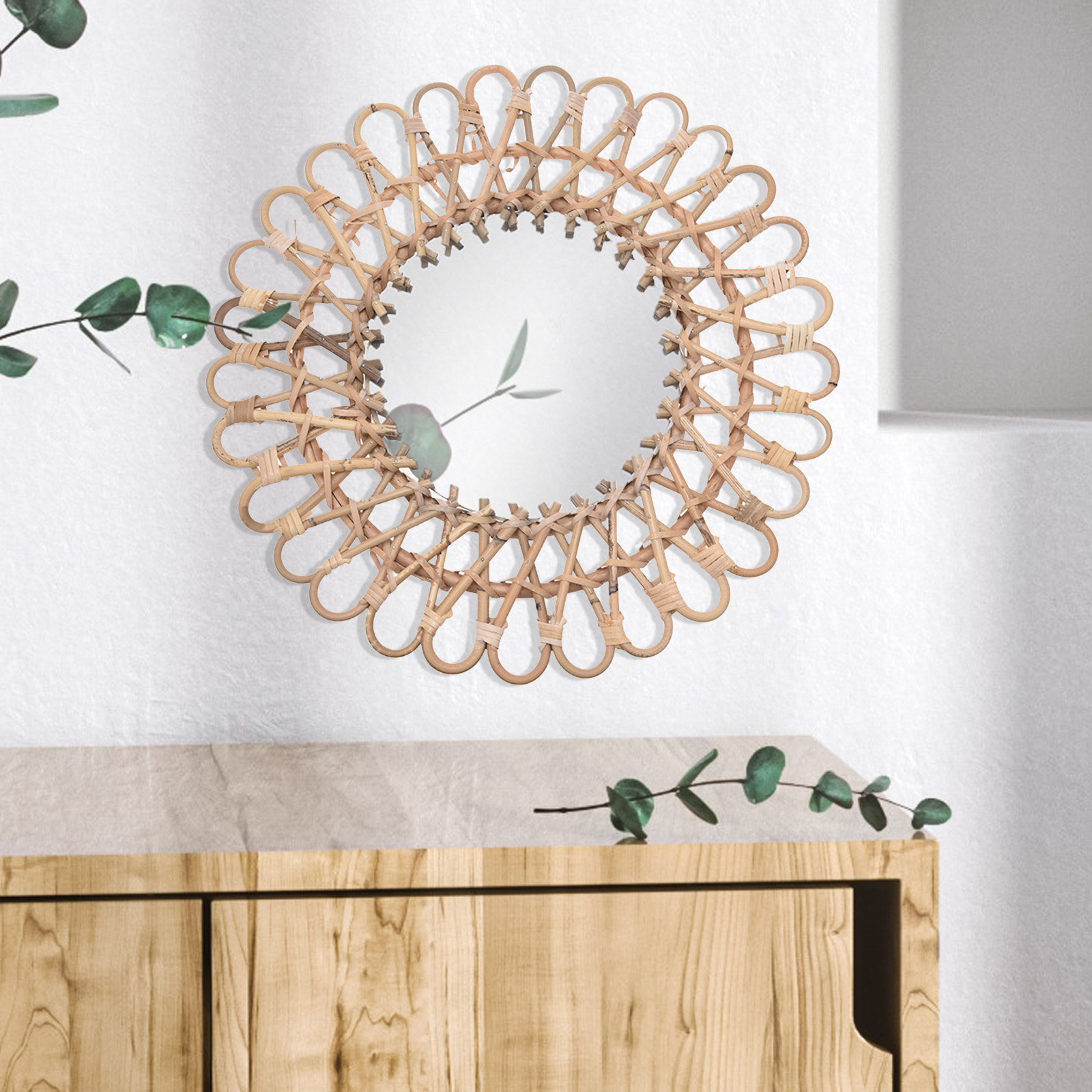 Rattan Wall-Mounted Mirrors,Cr - Rattan Mirror Round recensione e prezzo