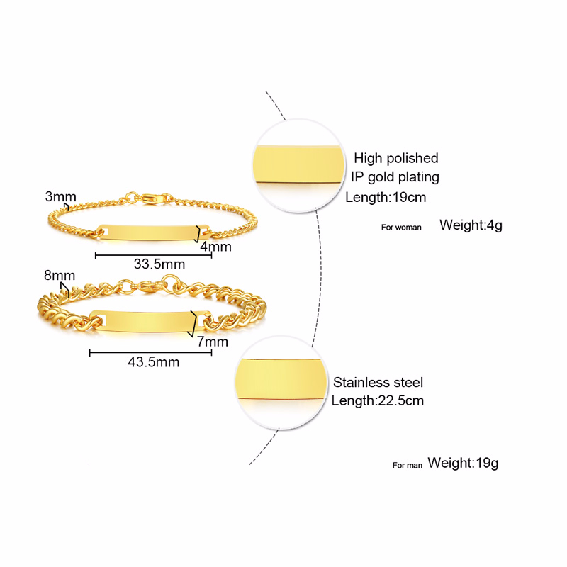 Plate Id Tag Bar Bracelet Cuba - Interior Design Names recensione e prezzo