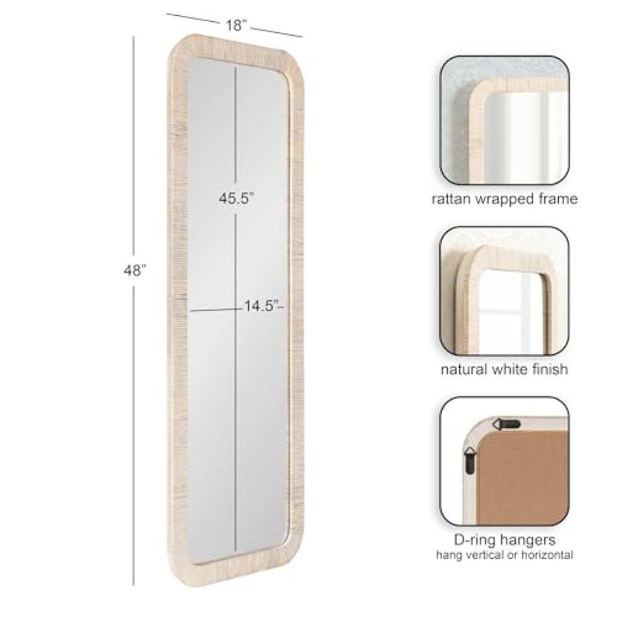 Rahfy Boho Rectangle Rattan Wa - Rattan Mirror Round recensione e prezzo