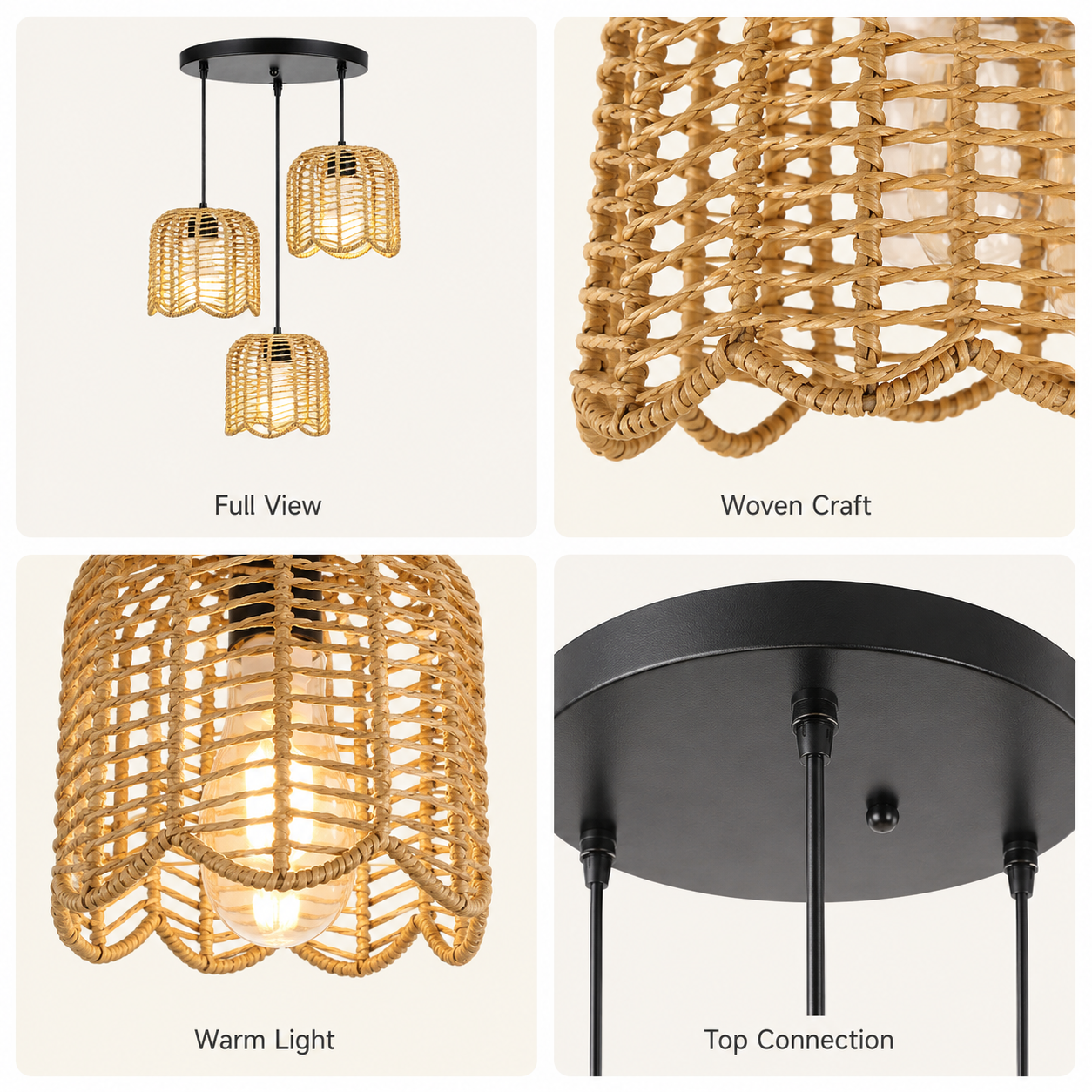 JOYINLED Farmhouse Hand Woven  - Wicker Pendant Shade recensione e prezzo