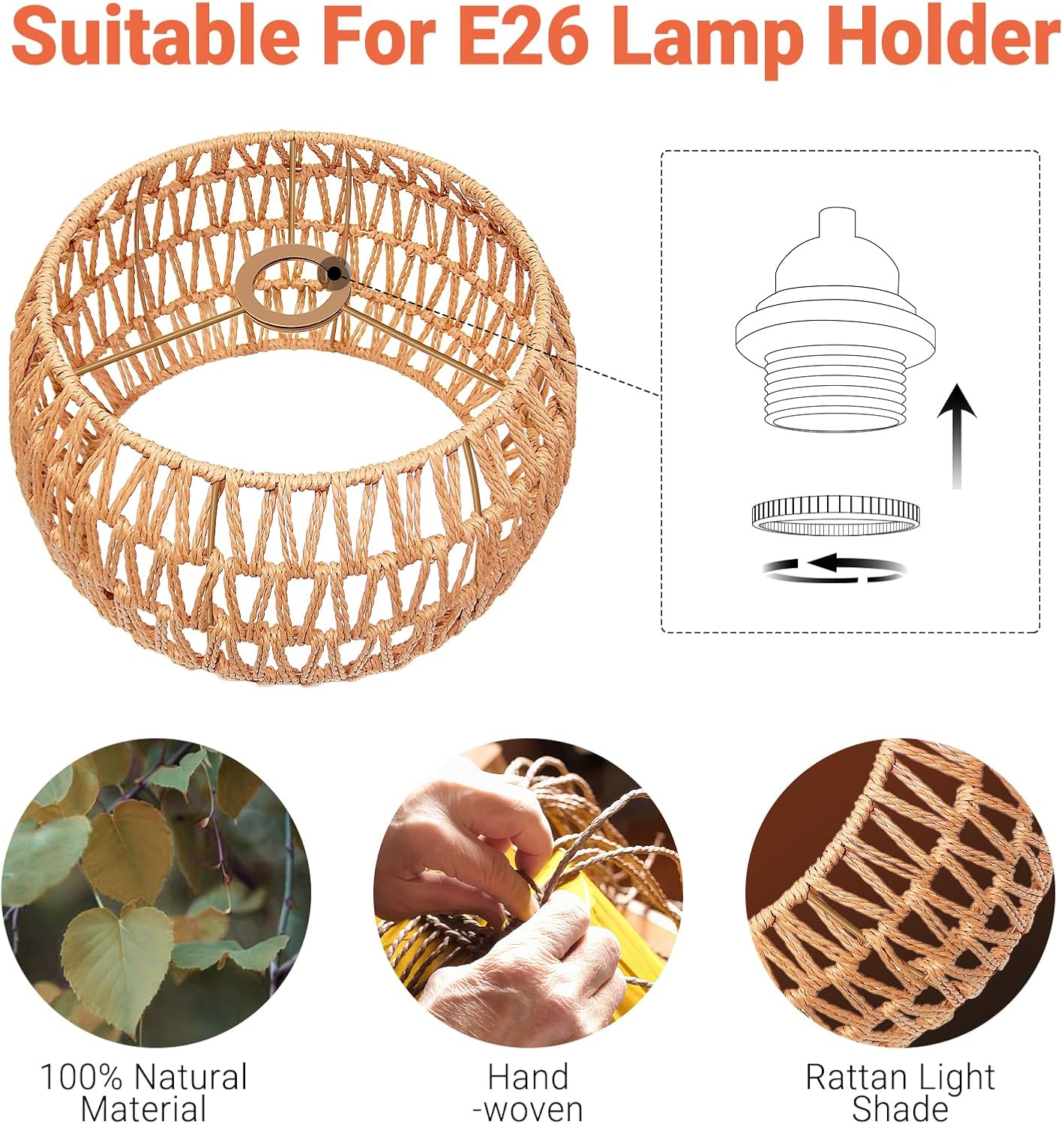 Hanging Pendant Lamp Shade(12. - Wicker Pendant Shade recensione e prezzo