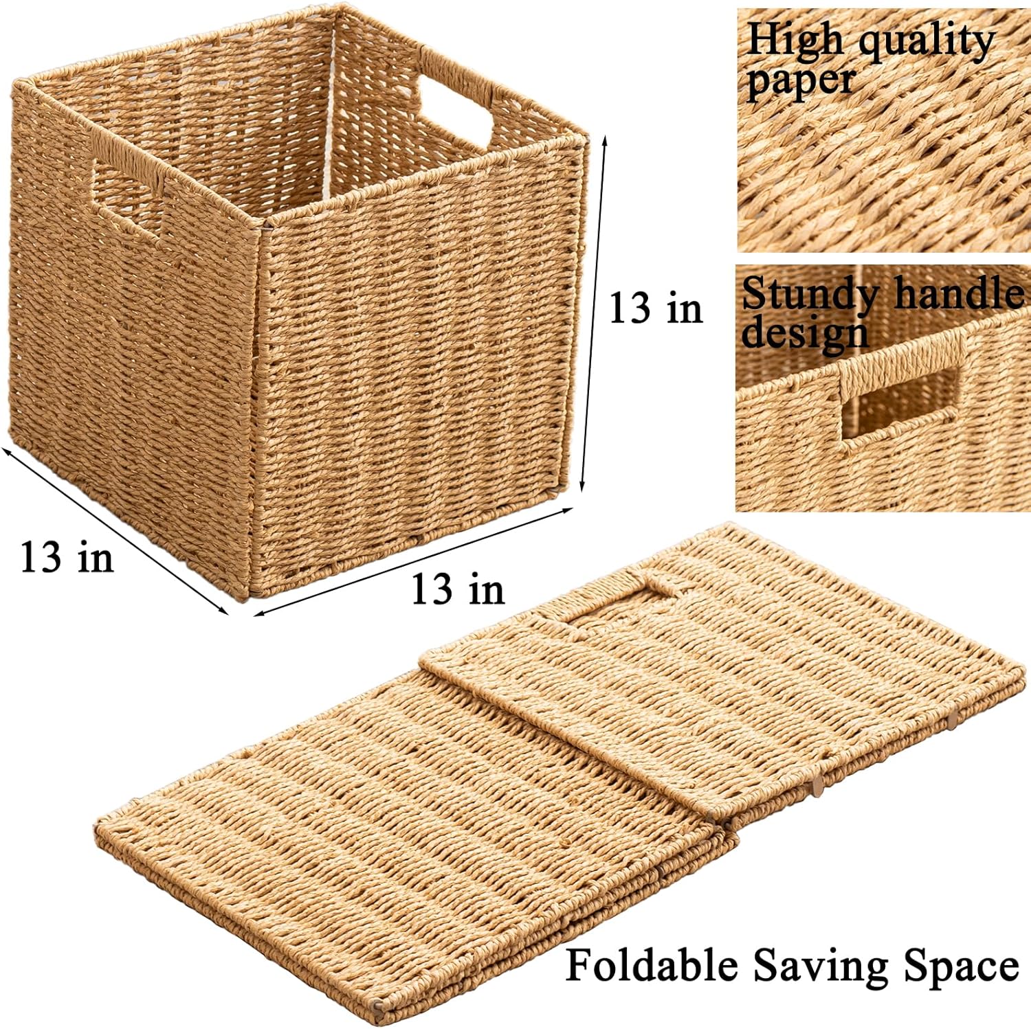 Foldable Storage Baskets with  - Woven Basket Set recensione e prezzo