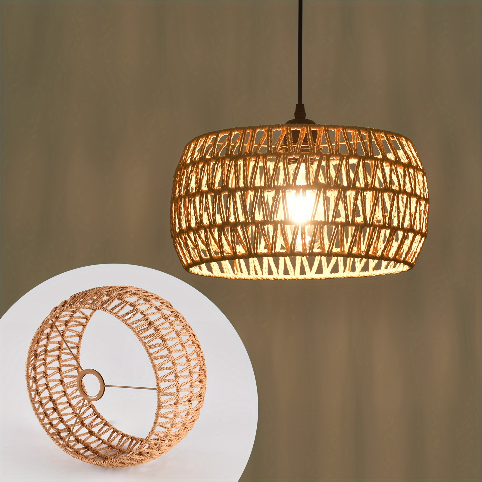Handmade Bamboo Rattan Wicker  - Wicker Pendant Shade recensione e prezzo